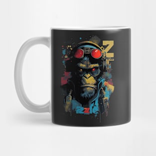 Anime Cyber Ape (Sci-Fi Ape Vintage Retro Future Design Cyberpunk Space Ape) Mug